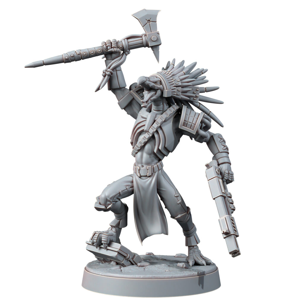 Tuai Tribal Chief V1, proxy miniature, character, 28mm heroic scale unpainted resin