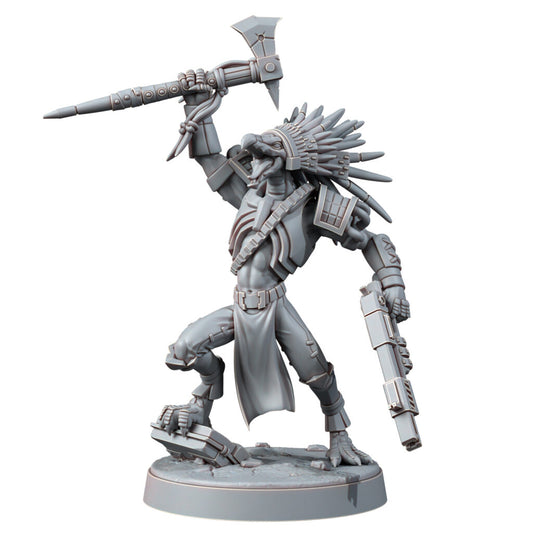 Tuai Tribal Chief V1, proxy miniature, character, 28mm heroic scale unpainted resin