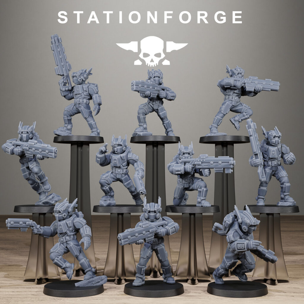 Tuai Clone Assault Squad V2, proxy miniature, 28mm heroic scale unpainted resin