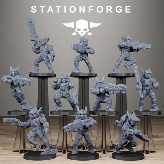 Tuai Clone Assault Squad V2, proxy miniature, 28mm heroic scale unpainted resin