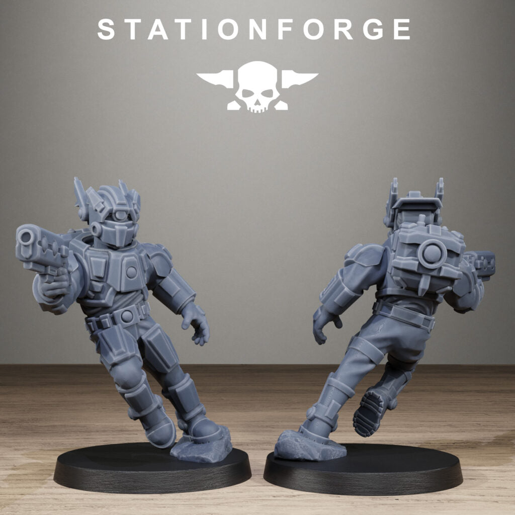 Tuai Clone Assault Squad V2, proxy miniature, 28mm heroic scale unpainted resin, view 2