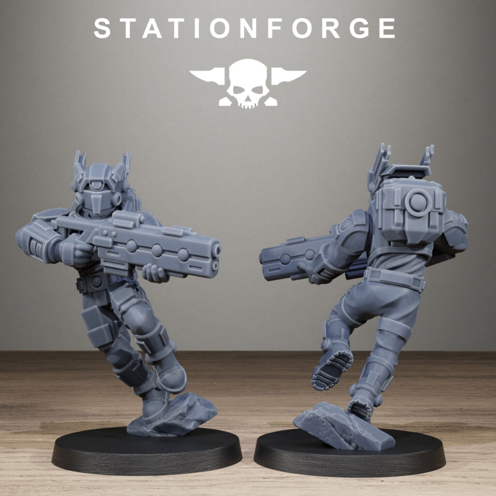 Tuai Clone Assault Squad V2, proxy miniature, 28mm heroic scale unpainted resin, view 3