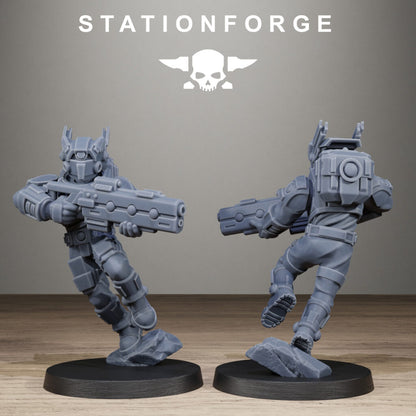 Tuai Clone Assault Squad V2, proxy miniature, 28mm heroic scale unpainted resin, view 3
