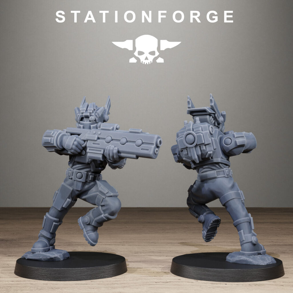 Tuai Clone Assault Squad V2, proxy miniature, 28mm heroic scale unpainted resin, view 4