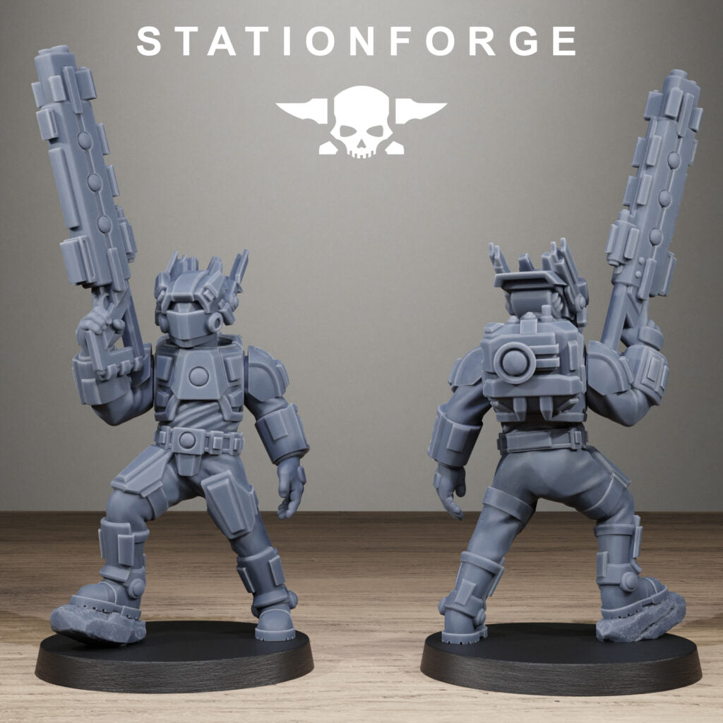 Tuai Clone Assault Squad V2, proxy miniature, 28mm heroic scale unpainted resin, view 5