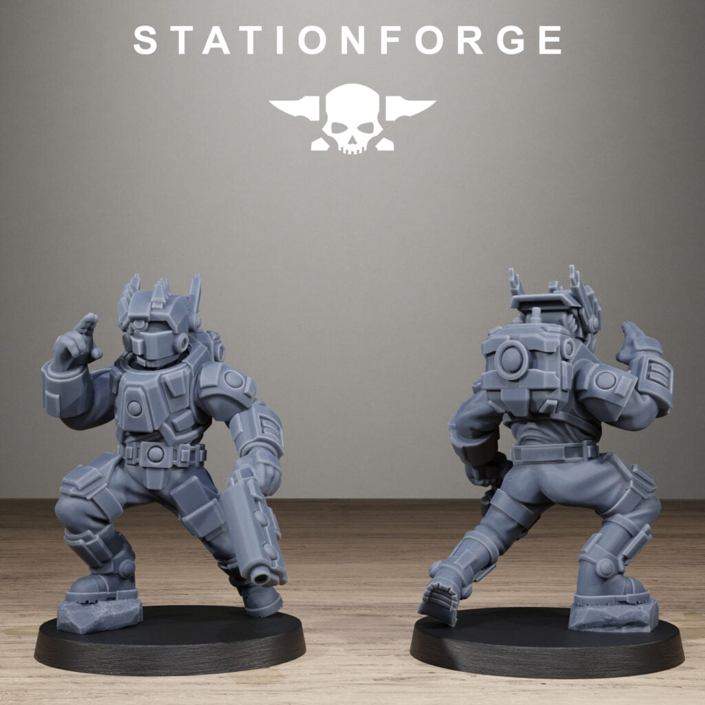 Tuai Clone Assault Squad V2, proxy miniature, 28mm heroic scale unpainted resin, view 6