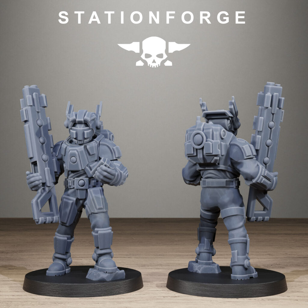Tuai Clone Assault Squad V2, proxy miniature, 28mm heroic scale unpainted resin, view 8