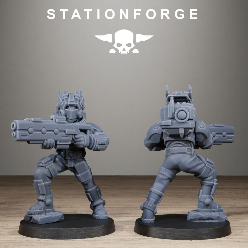 Tuai Clone Assault Squad V2, proxy miniature, 28mm heroic scale unpainted resin, view 9