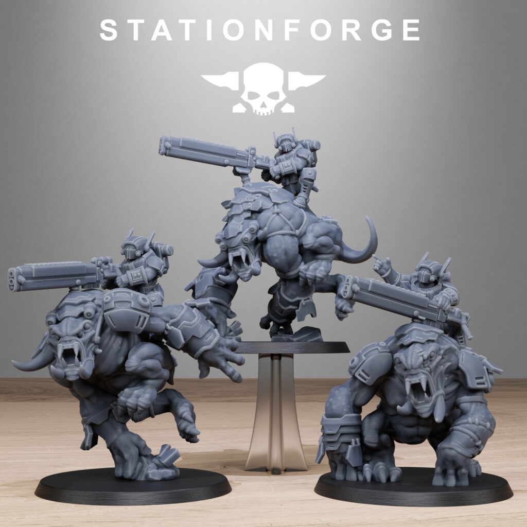 Tuai Clone Beasts, proxy miniature, monster, 28mm heroic scale unpainted resin