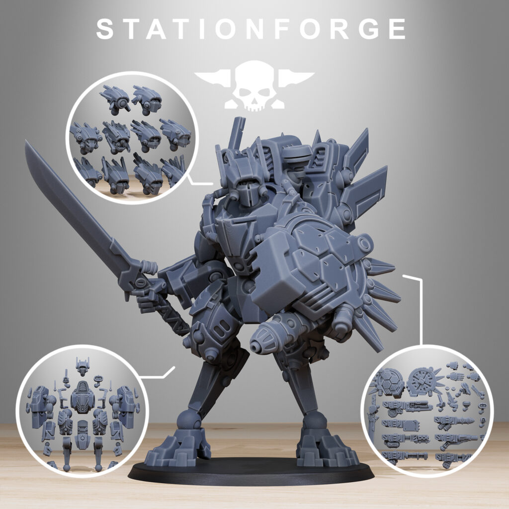 Tuai Clone Elder Mechs MK1, proxy miniature, 28mm heroic scale unpainted resin