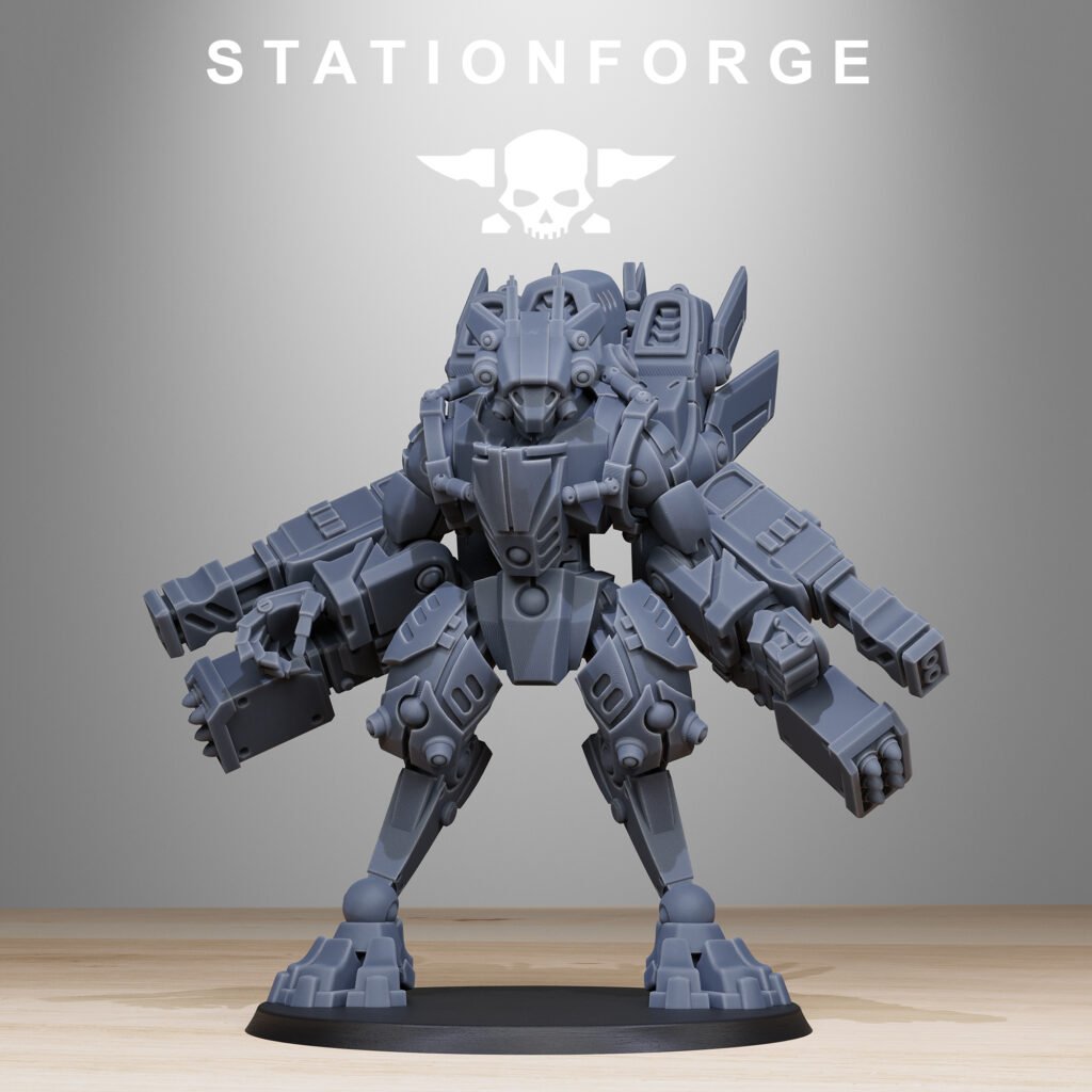 Tuai Clone Elder Mechs MK1, proxy miniature, 28mm heroic scale unpainted resin, view 2