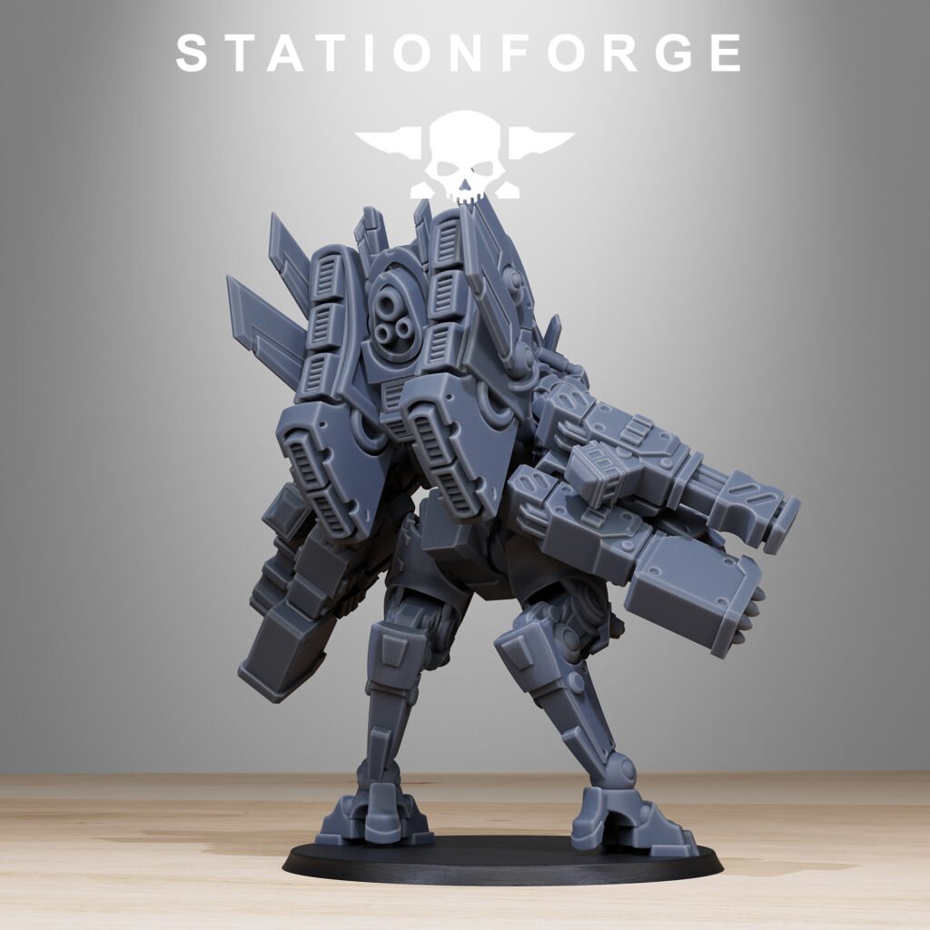 Tuai Clone Elder Mechs MK1, proxy miniature, 28mm heroic scale unpainted resin, view 4