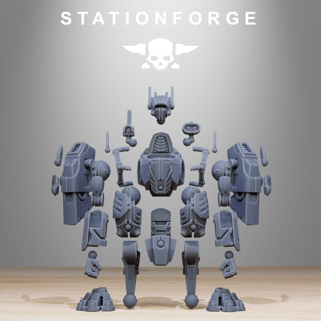 Tuai Clone Elder Mechs MK1, proxy miniature, 28mm heroic scale unpainted resin, view 7