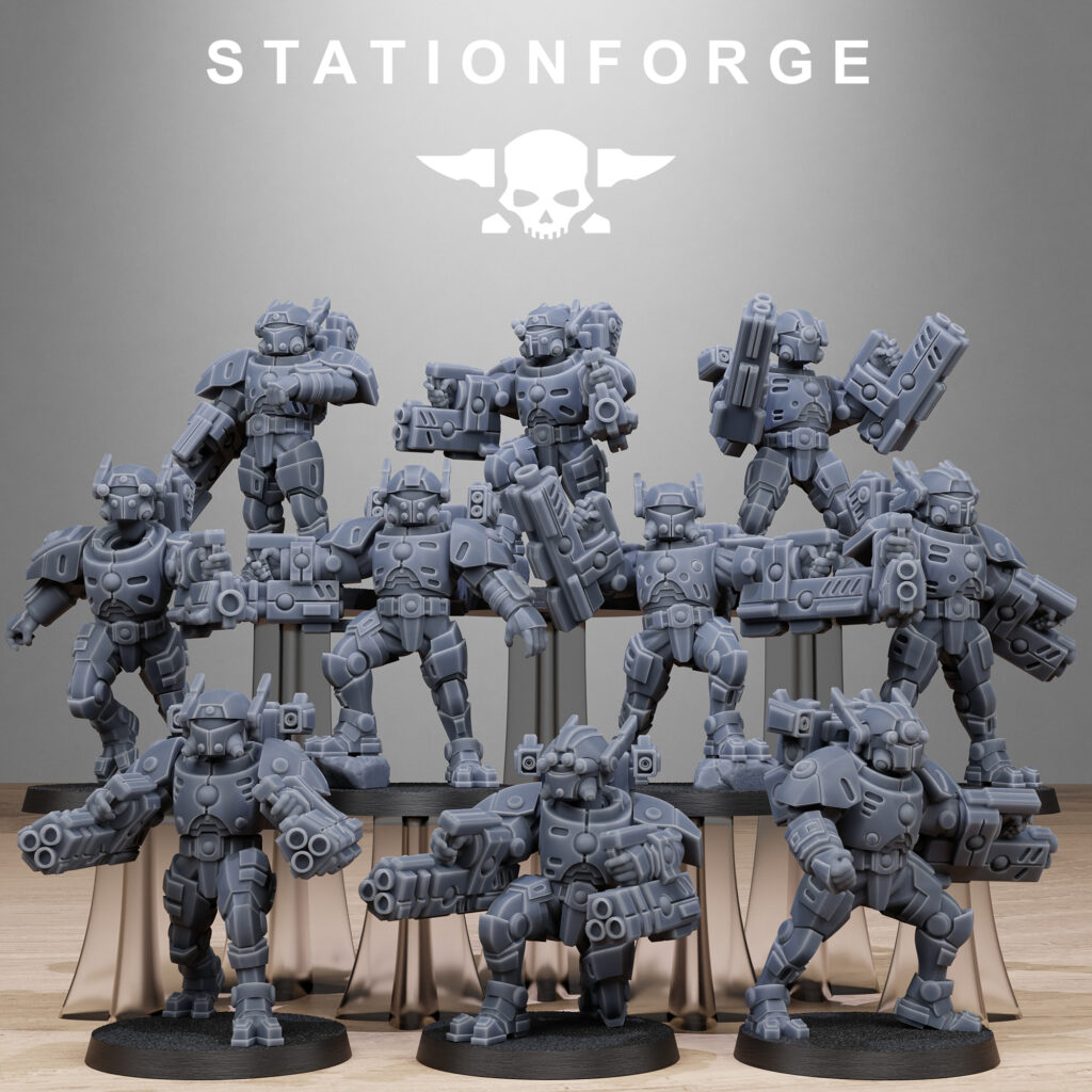 Tuai Clone Heavy Armored, proxy miniature, 28mm heroic scale unpainted resin