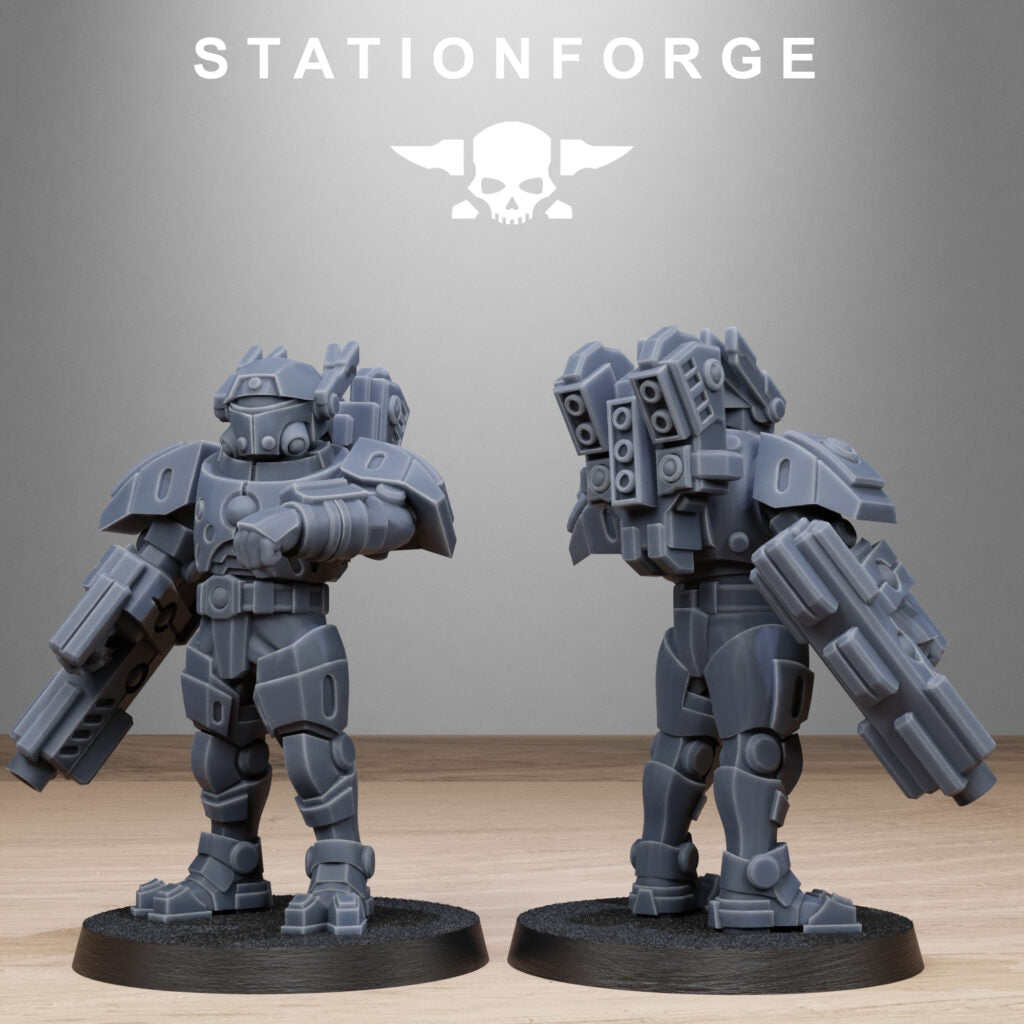 Tuai Clone Heavy Armored, proxy miniature, 28mm heroic scale unpainted resin, view 2