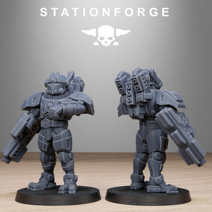Tuai Clone Heavy Armored, proxy miniature, 28mm heroic scale unpainted resin, view 2