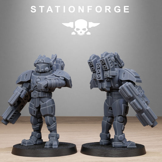 Tuai Clone Heavy Armored, proxy miniature, 28mm heroic scale unpainted resin, view 2
