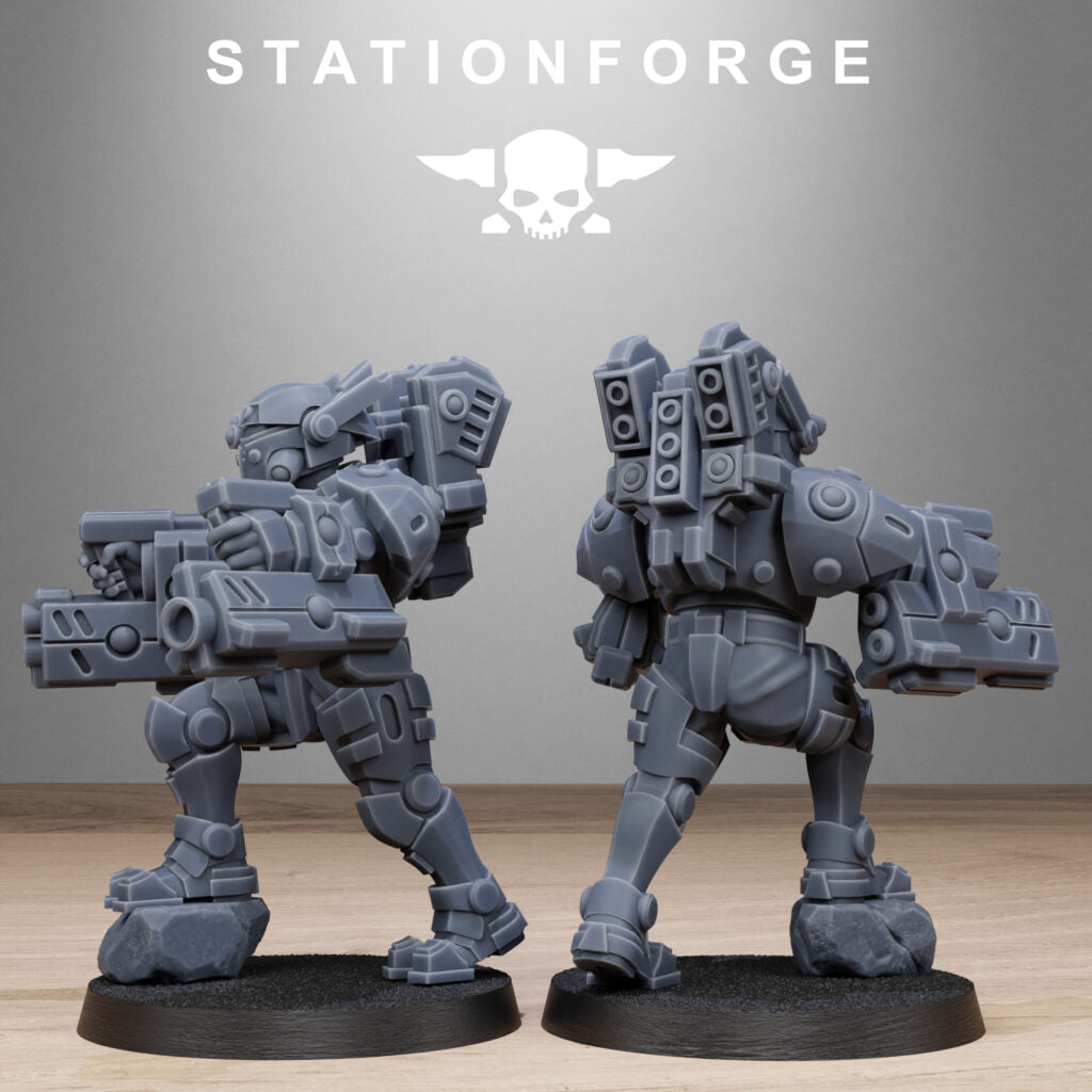 Tuai Clone Heavy Armored, proxy miniature, 28mm heroic scale unpainted resin, view 3