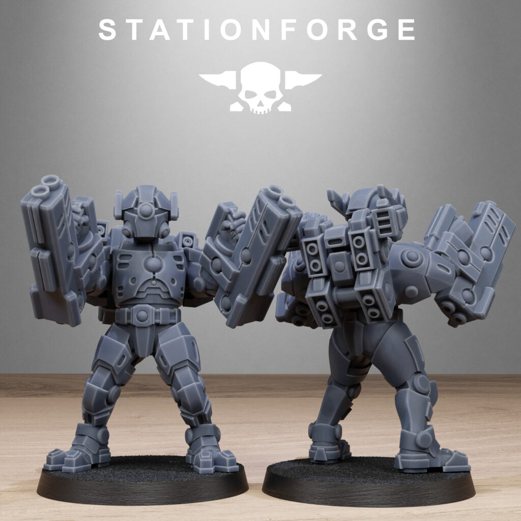 Tuai Clone Heavy Armored, proxy miniature, 28mm heroic scale unpainted resin, view 4
