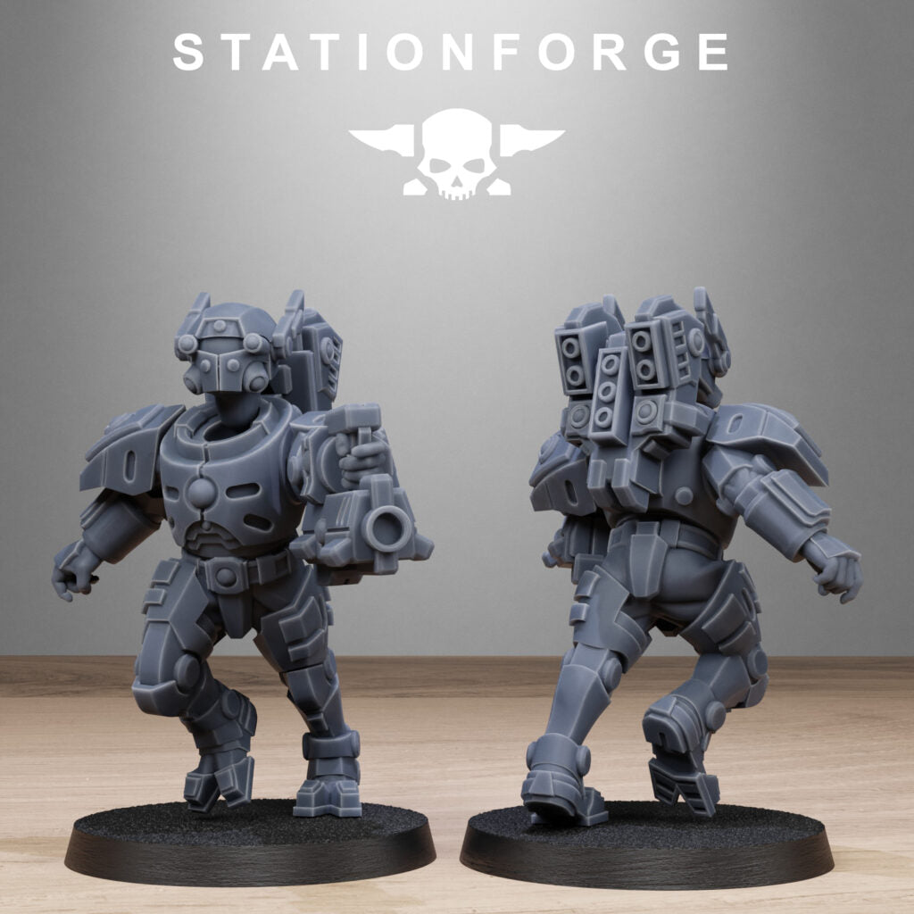 Tuai Clone Heavy Armored, proxy miniature, 28mm heroic scale unpainted resin, view 5