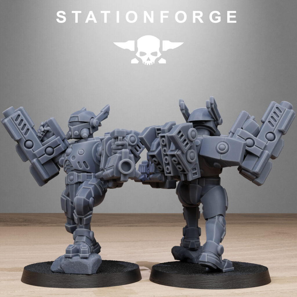 Tuai Clone Heavy Armored, proxy miniature, 28mm heroic scale unpainted resin, view 7