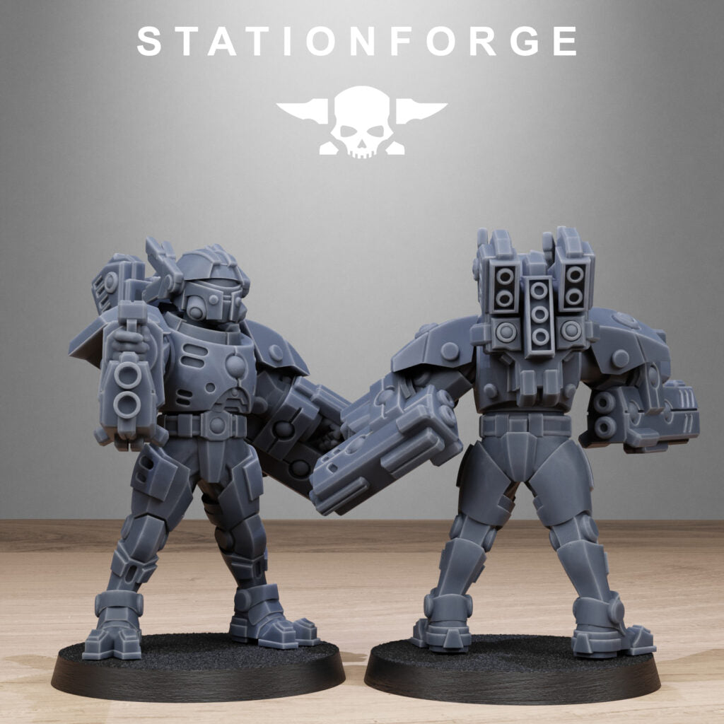 Tuai Clone Heavy Armored, proxy miniature, 28mm heroic scale unpainted resin, view 9