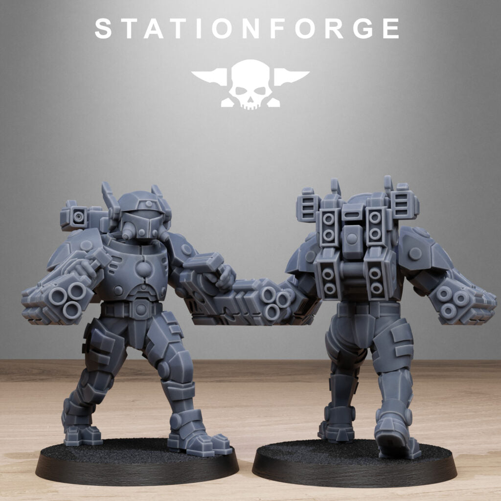 Tuai Clone Heavy Armored, proxy miniature, 28mm heroic scale unpainted resin, view 10