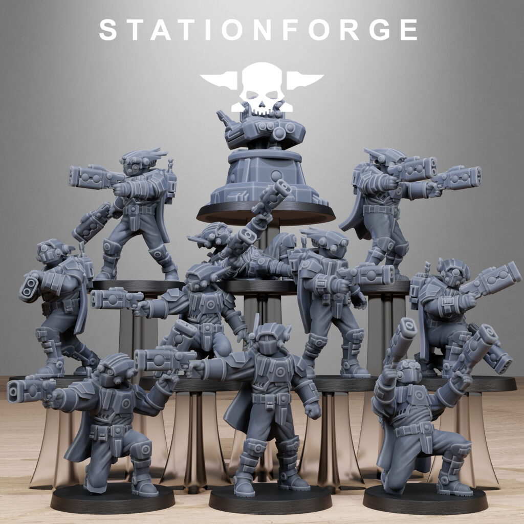 Tuai Clone Pistoleers, proxy miniature, 28mm heroic scale unpainted resin