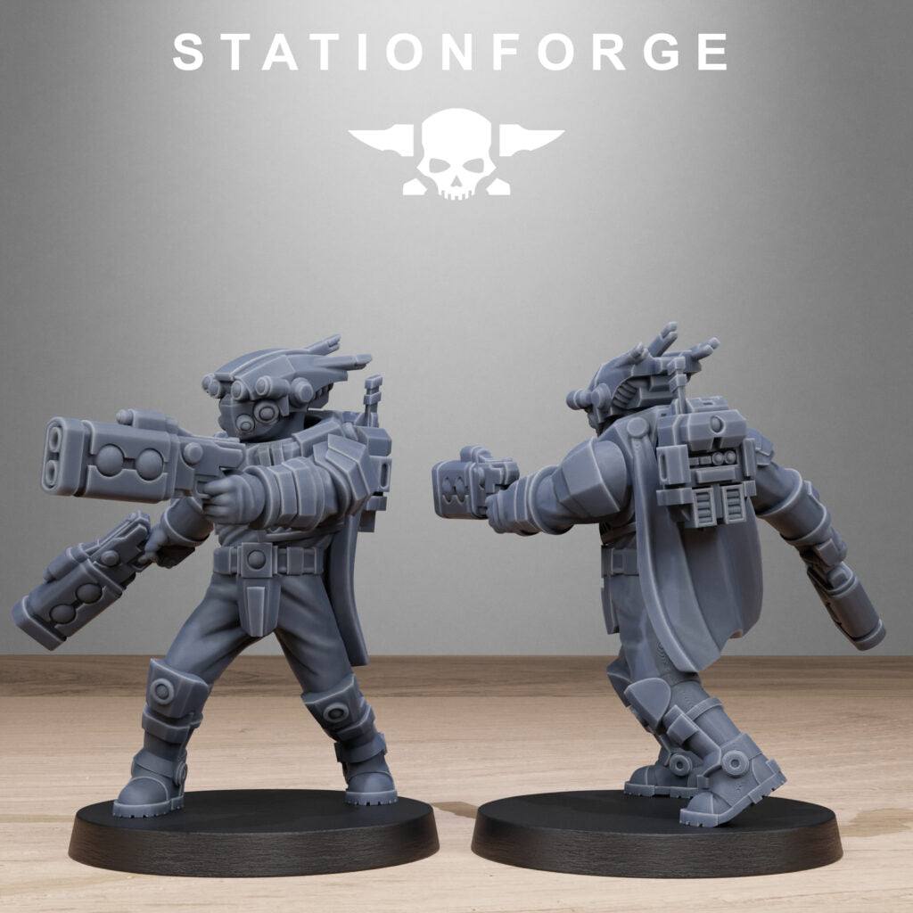 Tuai Clone Pistoleers, proxy miniature, 28mm heroic scale unpainted resin, view 2