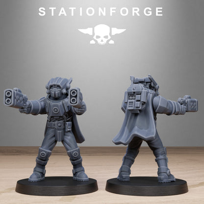 Tuai Clone Pistoleers, proxy miniature, 28mm heroic scale unpainted resin, view 3