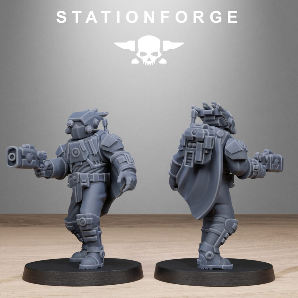 Tuai Clone Pistoleers, proxy miniature, 28mm heroic scale unpainted resin, view 7