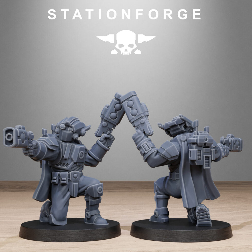 Tuai Clone Pistoleers, proxy miniature, 28mm heroic scale unpainted resin, view 9