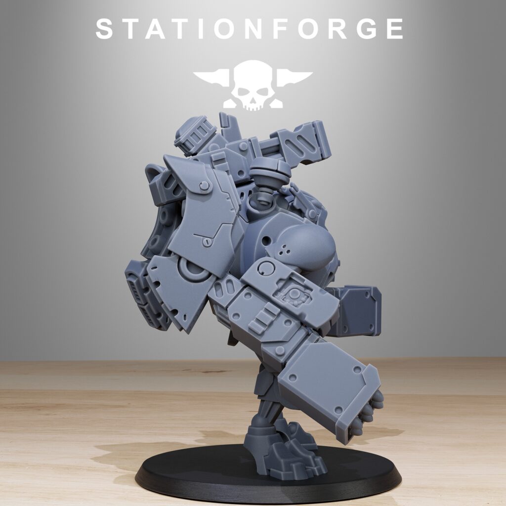 Tuai Clone Strike Mechs MK1 V3, proxy miniature, vehicle, 28mm heroic scale unpainted resin, view 2
