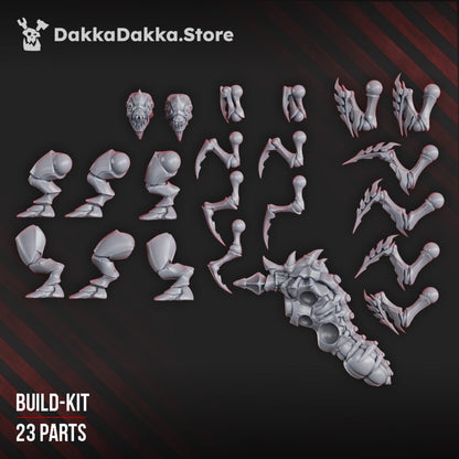 Bio Swarm Great Harvest Fangthrowers (3 Units), proxy miniature, squad, 28mm heroic scale unpainted resin, view 3