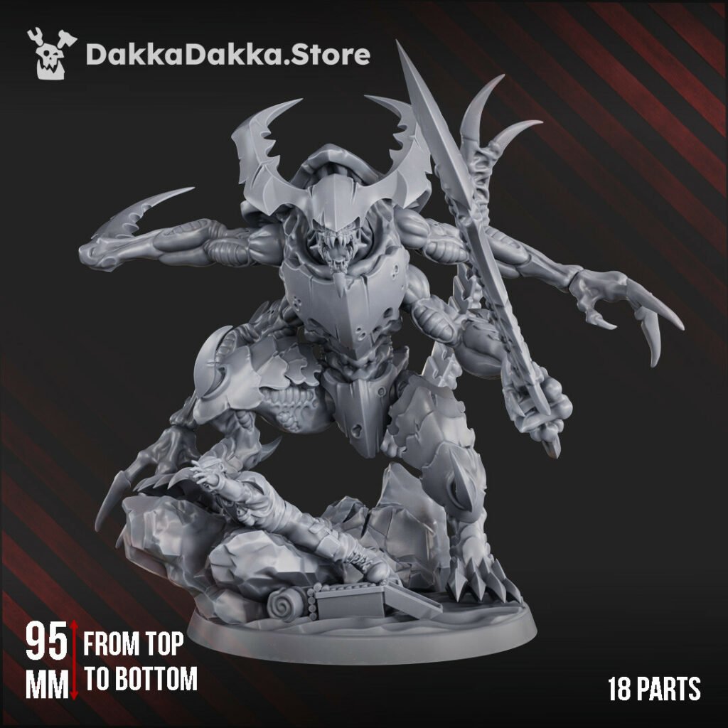 Bio Swarm Great Harvest King, proxy miniature, character, 28mm heroic scale unpainted resin