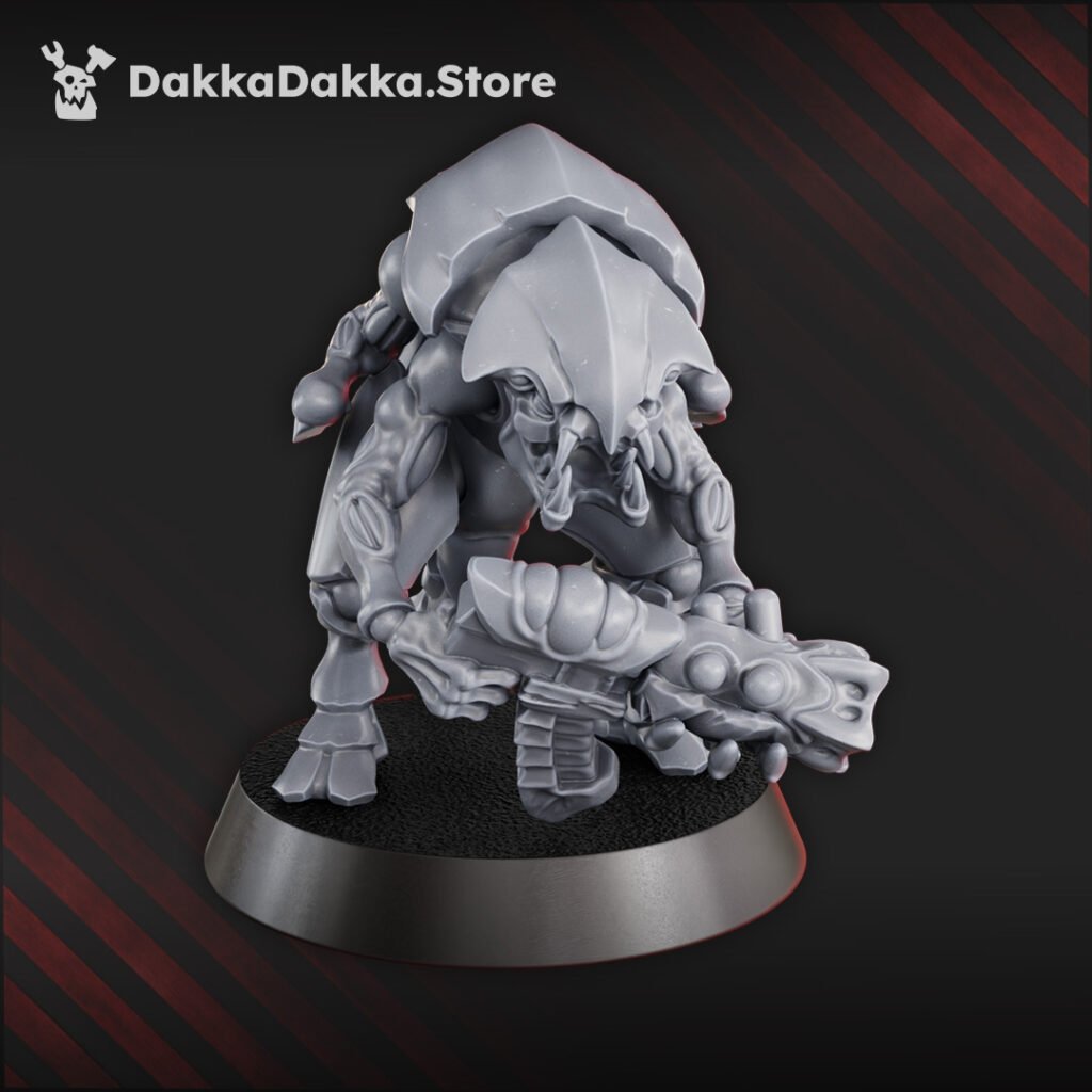 Bio Swarm Great Harvest Locustguard Defiant, proxy miniature, 28mm heroic scale unpainted resin, view 3