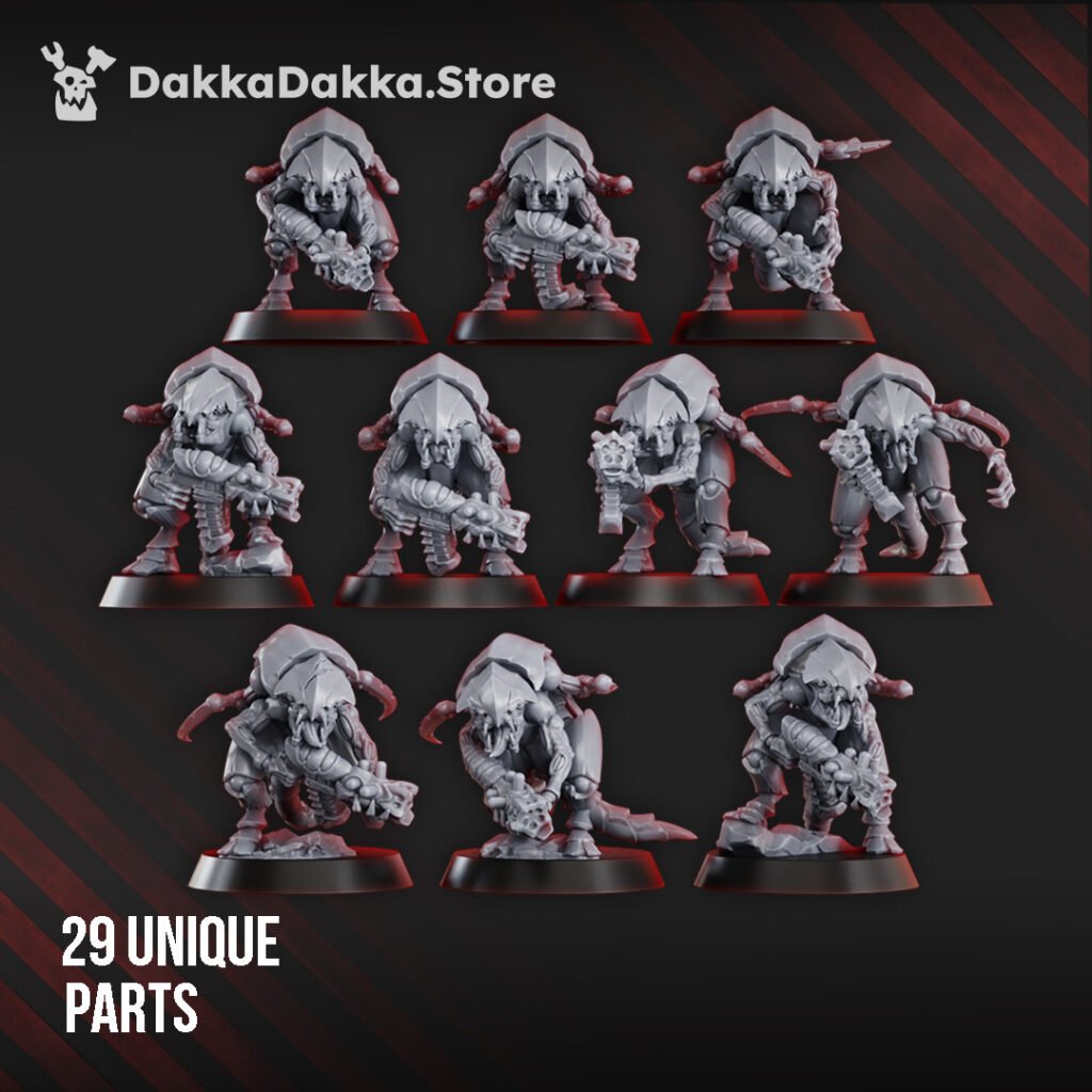 Bio Swarm Great Harvest Locustguards (10 Units), proxy miniature, squad, 28mm heroic scale unpainted resin, view 2