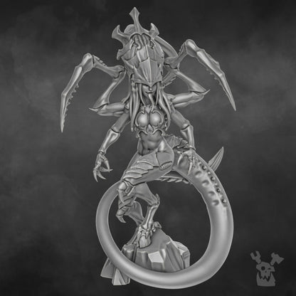 Bio Swarm Hive Queen (100Mm), proxy miniature, character, 28mm heroic scale unpainted resin, view 3
