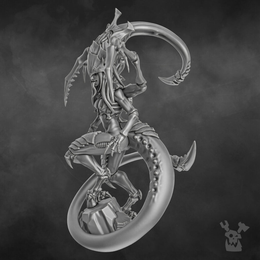 Bio Swarm Hive Queen (100Mm), proxy miniature, character, 28mm heroic scale unpainted resin, view 6