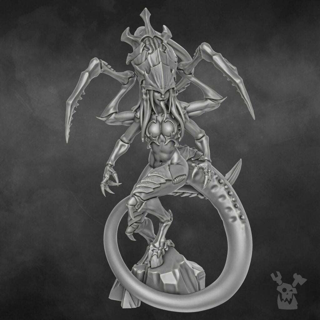 Bio Swarm Hive Queen (65Mm), proxy miniature, character, 28mm heroic scale unpainted resin, view 3