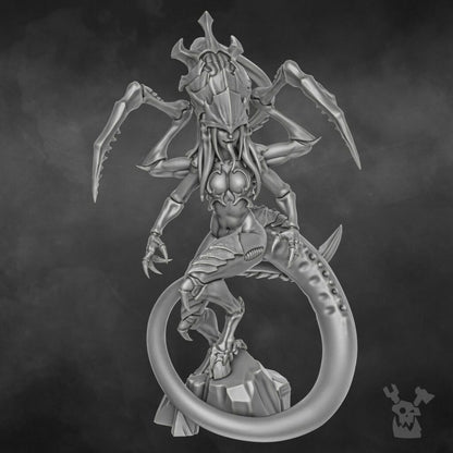 Bio Swarm Hive Queen (65Mm), proxy miniature, character, 28mm heroic scale unpainted resin, view 3