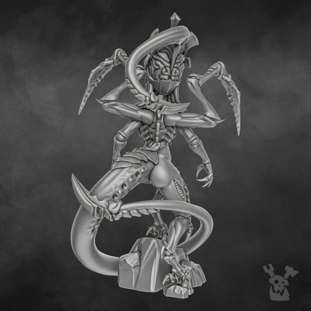 Bio Swarm Hive Queen (65Mm), proxy miniature, character, 28mm heroic scale unpainted resin, view 4