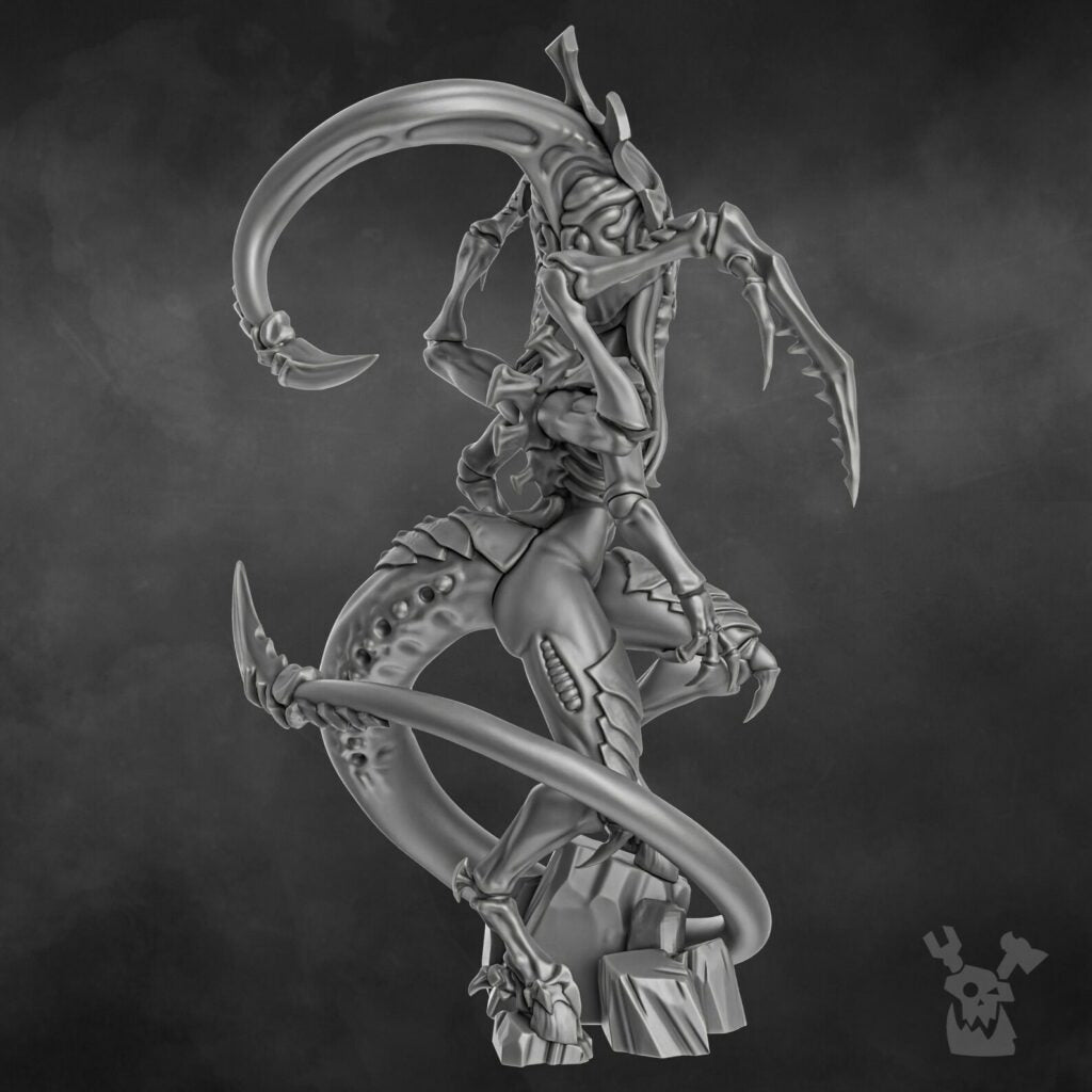 Bio Swarm Hive Queen (65Mm), proxy miniature, character, 28mm heroic scale unpainted resin, view 5