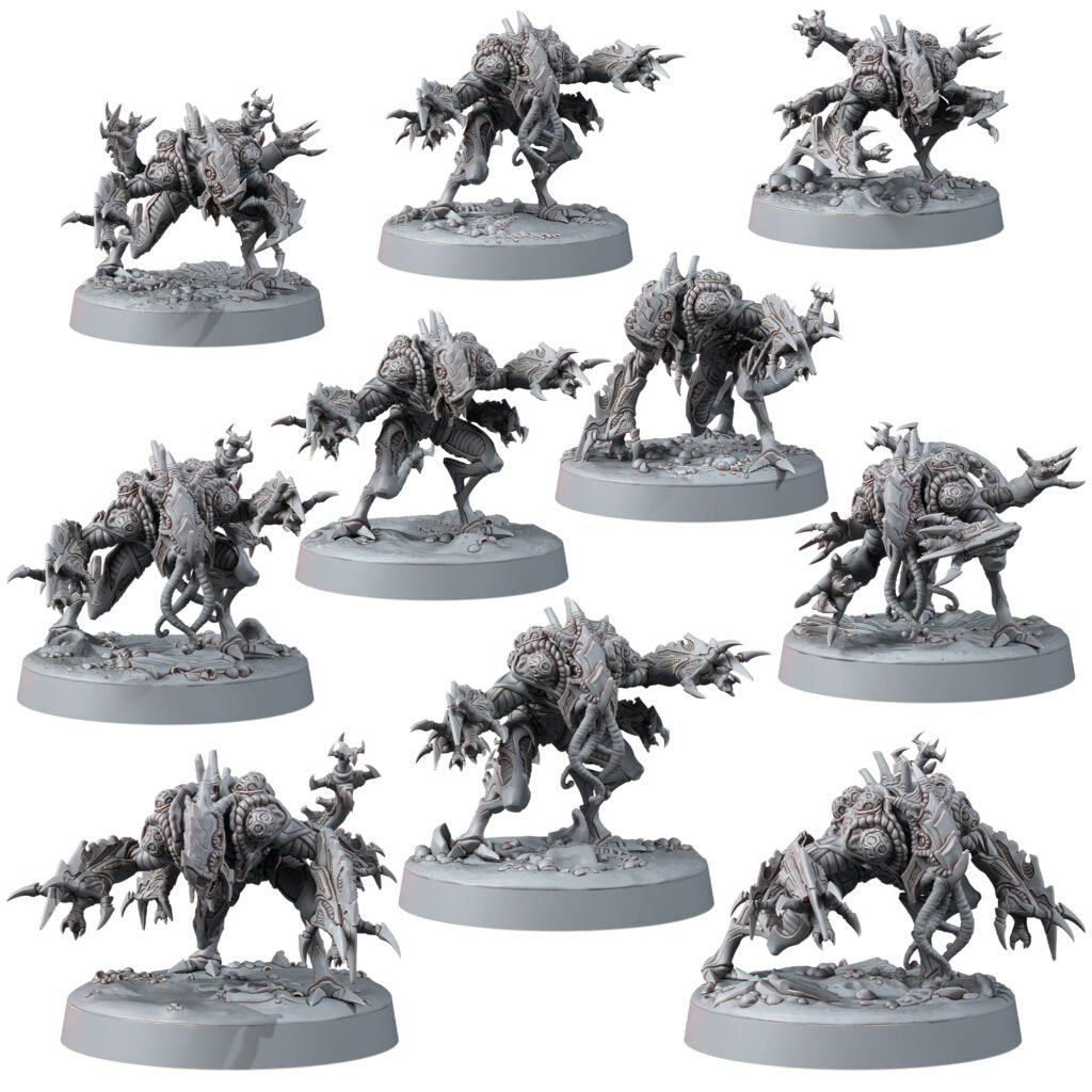 Bio Swarm Genoextractors Modular Kit (10 Units), proxy miniature, squad, 28mm heroic scale unpainted resin