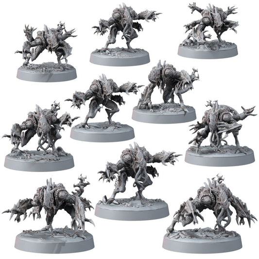 Bio Swarm Genoextractors Modular Kit (10 Units), proxy miniature, squad, 28mm heroic scale unpainted resin