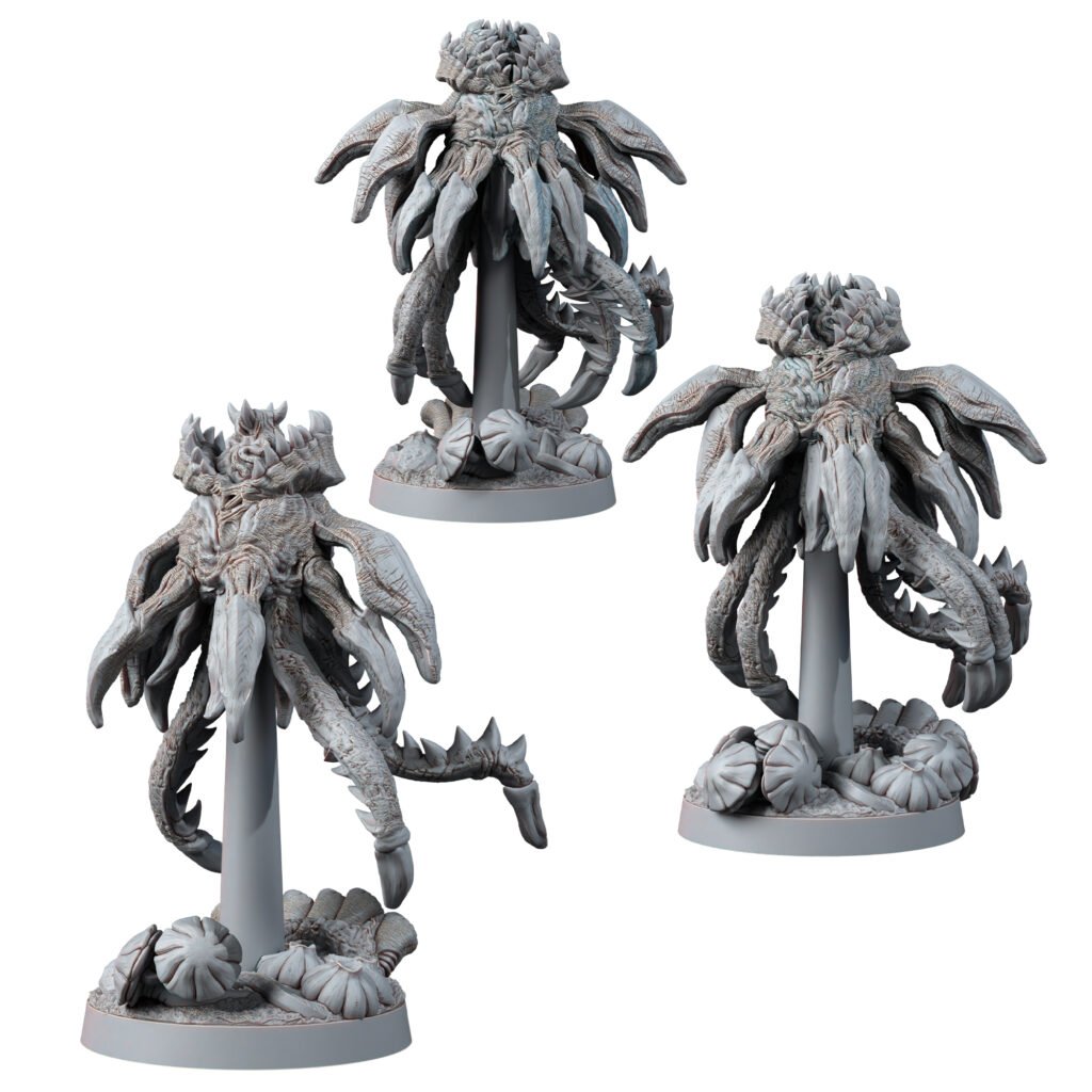 Bio Swarm Sphores (3 Units), proxy miniature, squad, 28mm heroic scale unpainted resin, view 2