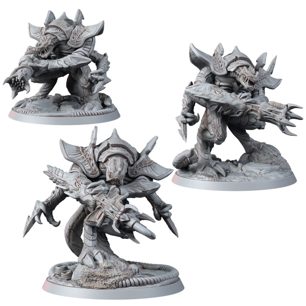 Bio Swarm Guards (3 Units), proxy miniature, squad, 28mm heroic scale unpainted resin, view 2