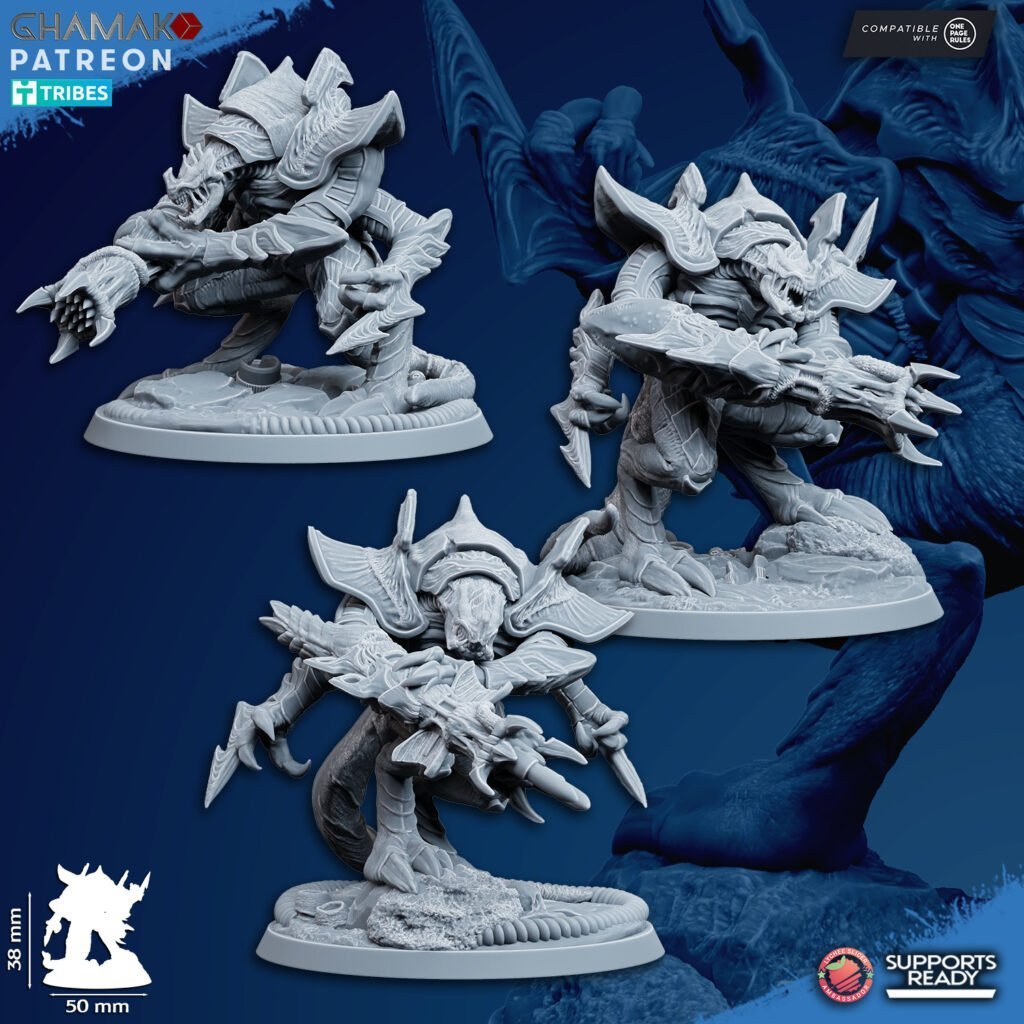 Bio Swarm Guards (3 Units), proxy miniature, squad, 28mm heroic scale unpainted resin, view 3