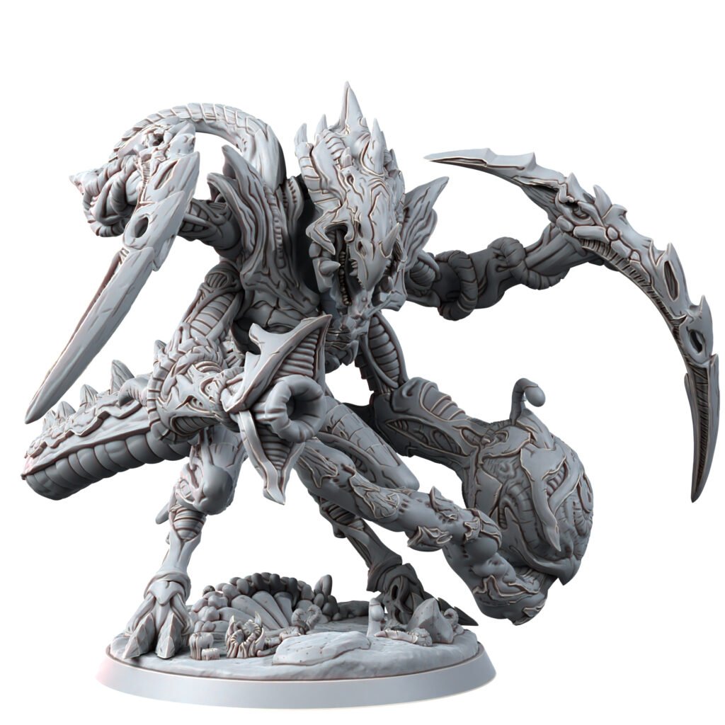 Bio Swarm Warrior Lacarix, proxy miniature, monster, 28mm heroic scale unpainted resin