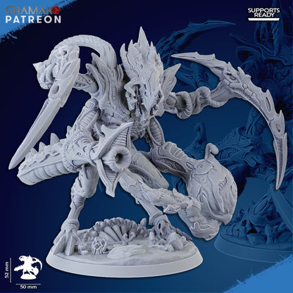 Bio Swarm Warrior Lacarix, proxy miniature, monster, 28mm heroic scale unpainted resin, view 3